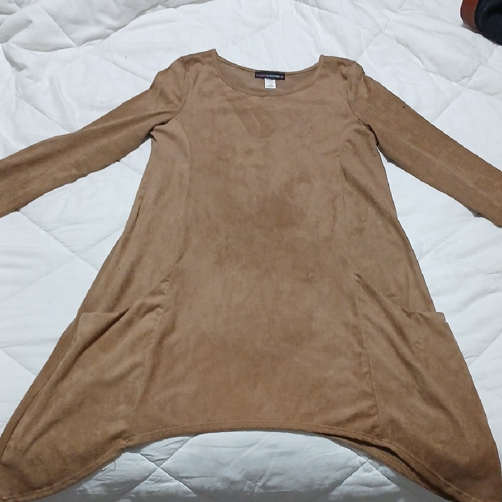 Vintage Candy Couture Long Sleeve Dress Tan